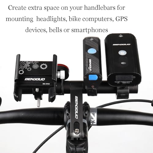 ESUPPORT Bike Handlebar Extender 7.87" Aluminum Alloy Extension Cross Bar - color: Red