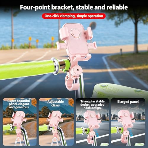 Pink Phone Holder for Electric Scooter, Bike Phone Mount for Women - color: Pink