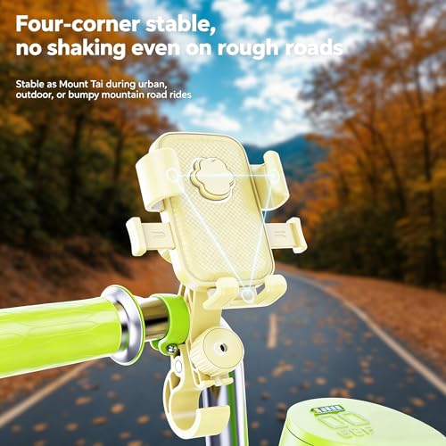 Stylish Yellow Bike Phone Mount for Women - color: Yellow