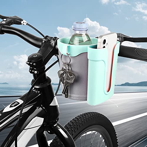 Bike Cup Holder & Phone Mount, 3‑in‑1 Universal Drink Bottle Mount - color: green
