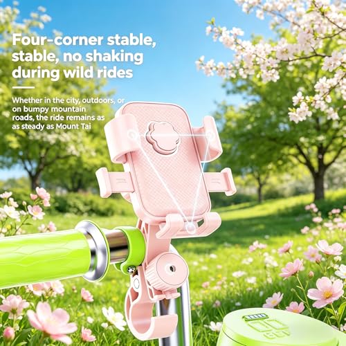 Pink Phone Holder for Electric Scooter, Bike Phone Mount for Women - color: Pink