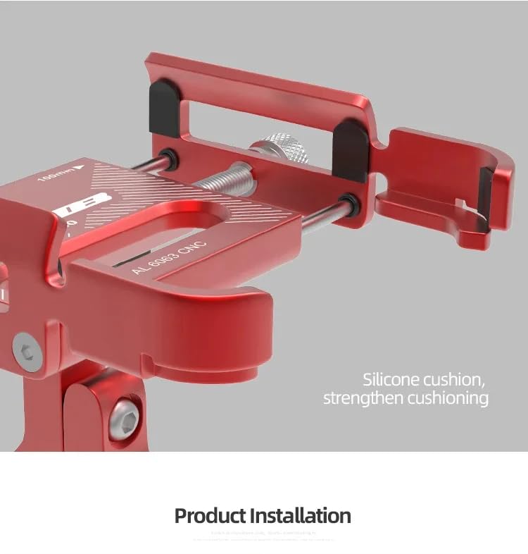 GUB P30 Aluminum Bike Phone Holder for 3.5" to 7.5" Device Bicycle Phone Stand Scooter Moto Mount Support Handlebar Clips - color: Red