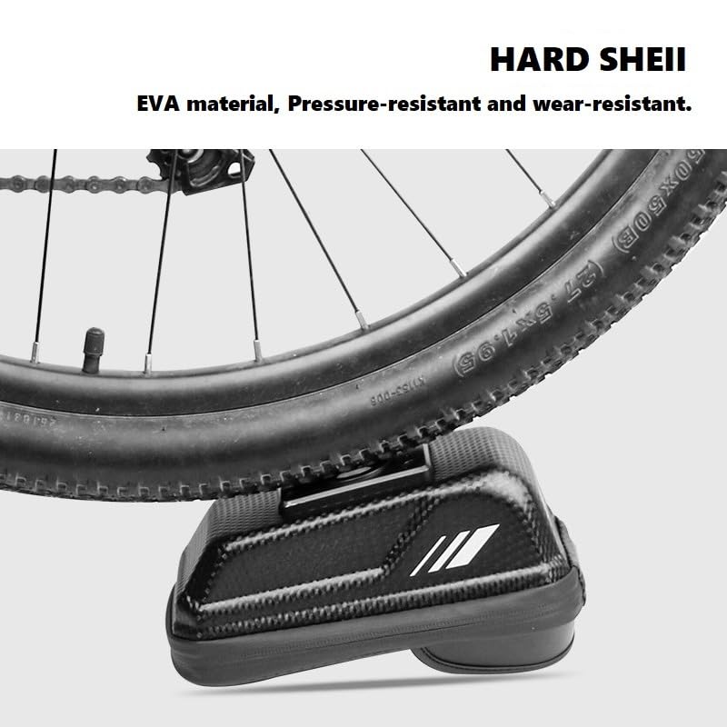 Bike Frame Bag Waterproof, 3D EVA Hard Shell Bike Phone Holder with Sun Visor, Universal Bicycle Top Tube Bag Cycling Pouch for 4.7-7" Phones - Anti-Rubbing Design & Frame-Friendly Mount