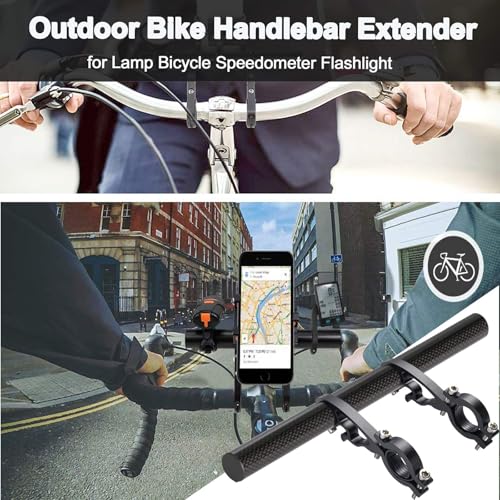 Yizhet Bike Handlebar Extender, Bicycle Handlebar Extension Lightweight Durable Double Bike Handlebar Bracket for Holding Bicycle Speedometer, GPS, Phone Mount Holder - color: Carbon Tube