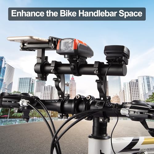 Yizhet Bike Handlebar Extender, Bicycle Handlebar Extension Lightweight Durable Double Bike Handlebar Bracket for Holding Bicycle Speedometer, GPS, Phone Mount Holder - color: Carbon Tube