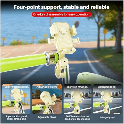 Stylish Yellow Bike Phone Mount for Women - color: Yellow