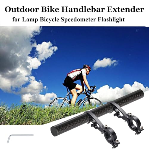 Yizhet Bike Handlebar Extender, Bicycle Handlebar Extension Lightweight Durable Double Bike Handlebar Bracket for Holding Bicycle Speedometer, GPS, Phone Mount Holder - color: Carbon Tube