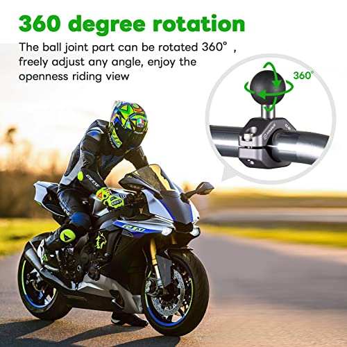 FANAUE Handlebar Clamp Mount U-bolt Base with B Size 1" Ball for 0.85" to 1.14" Diameter Rail, Compatible with RAM Mounts B Size Double Socket Arm & Motorcycle Phone Mount - size: CC-05X