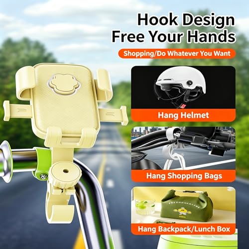 Stylish Yellow Bike Phone Mount for Women - color: Yellow